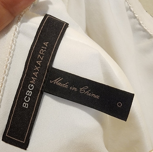 BCBGMAXAZRIA White Black Flare Strapless Lace Dress Size 0 - Picture 12 of 15